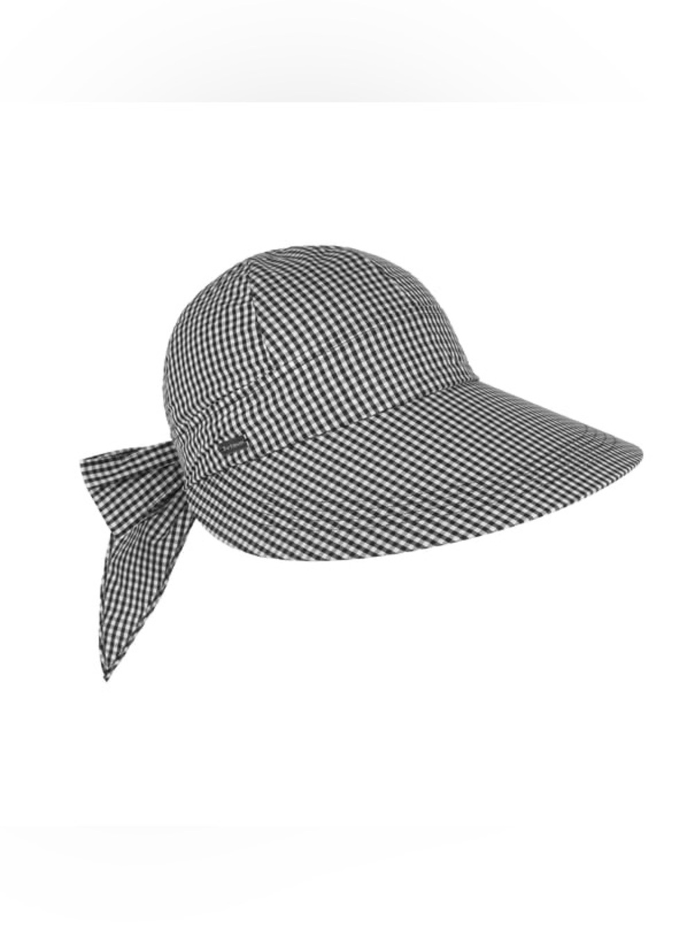 Betmar Face Framer Cap Womens Sun Hat Checkered black white cotton twill New